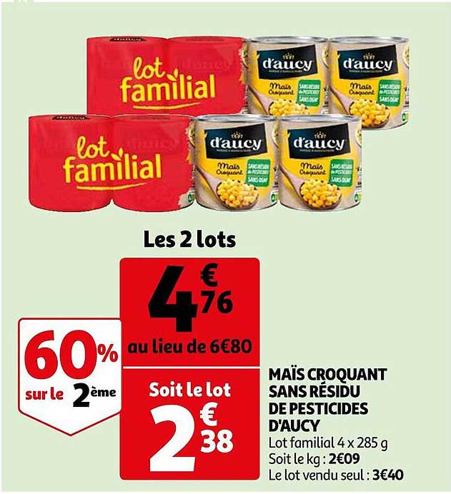 maïs croquant sans résidu de pesticides d'aucy