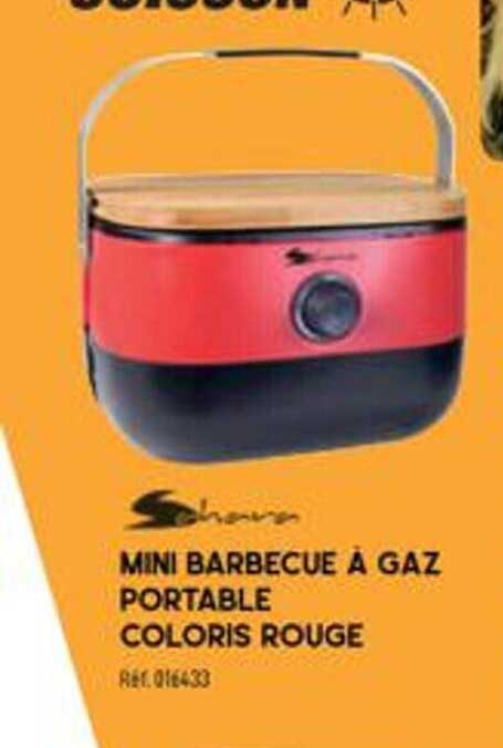 mini barbecue à gaz portable coloris rouge