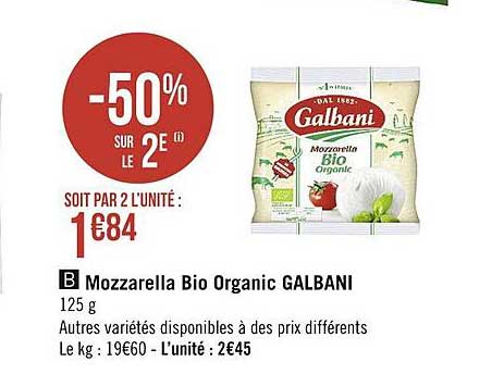 Mozzarella Bio Organic Galbani