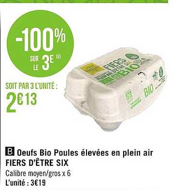 oeufs bio poules élevées en plein air fiers d'être six