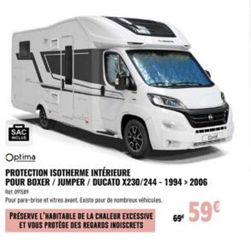 optima protection isotherme intérieure pour boxer, jumper ou ducato x230-244 - 1994 - 2006