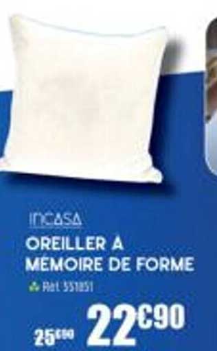 oreiller à mémoire de forme incasa
