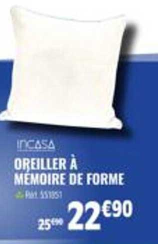 oreiller à mémoire de forme incasa