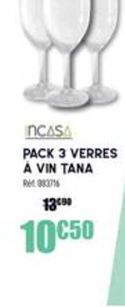 pack 3 verres à vin tana