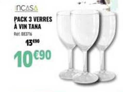pack 3 verres à vin tana incasa
