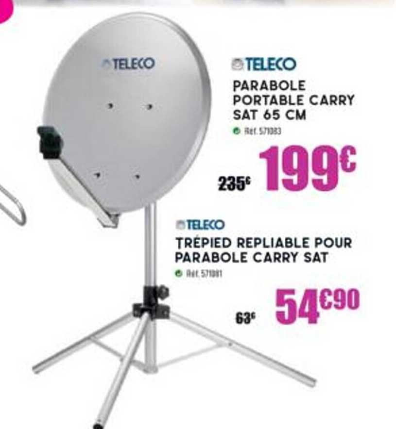 parabole portable carry sat 65 cm teleco, trépied replable pour parabol carry sat teleco