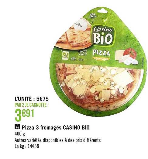Pizza 3 Fromages Casino Bio