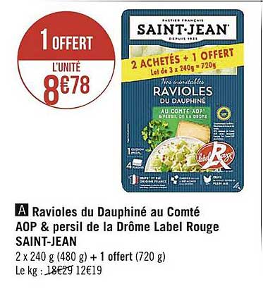 ravioles du dauphiné au comté aop & persil de la drôme label rouge saint-jean