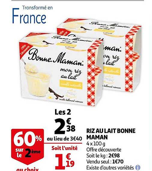 riz au lait bonne maman