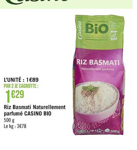 Riz Basmati Naturellement Parfumé Casino Bio
