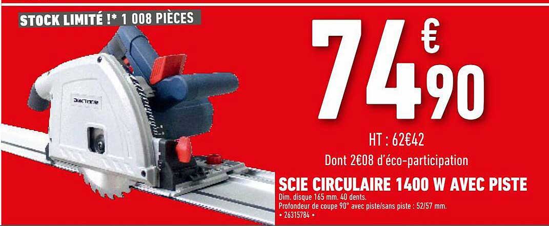 scie circulaire 1400w avec piste