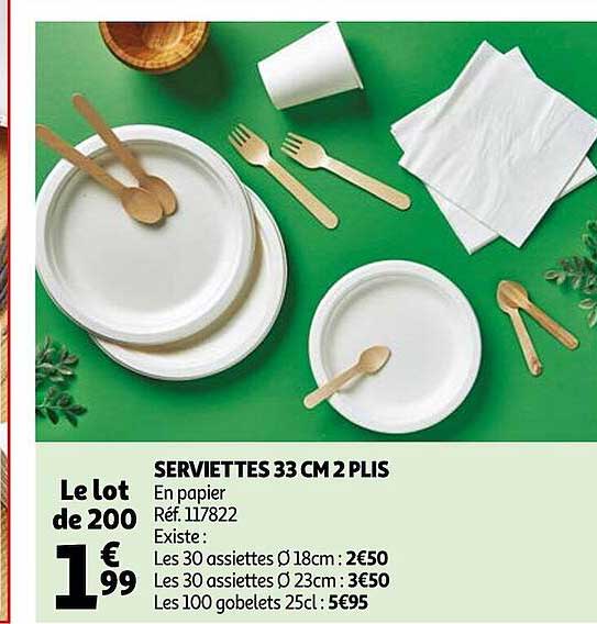 serviette 33 cm 2 plis