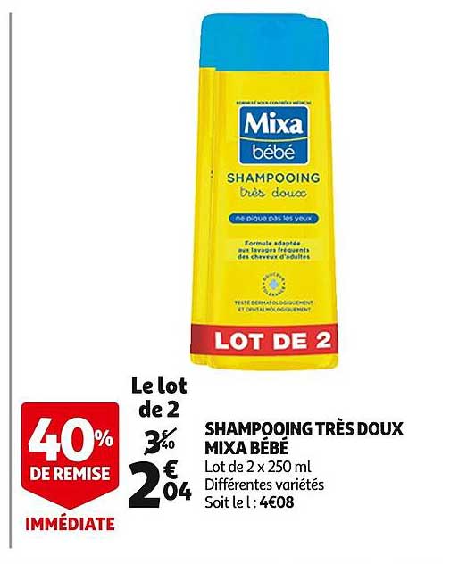 shampooing très doux mixa bébé