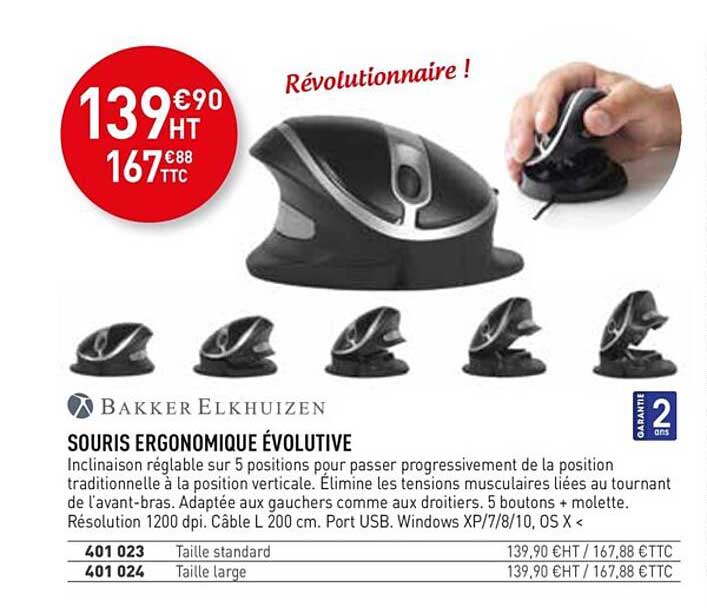 souris ergonomique évolutive bakker elkhuizen