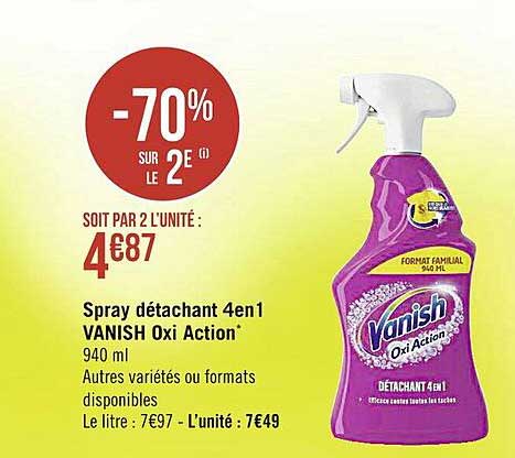 Spray Détachant 4en1 Vanish Oxi Action