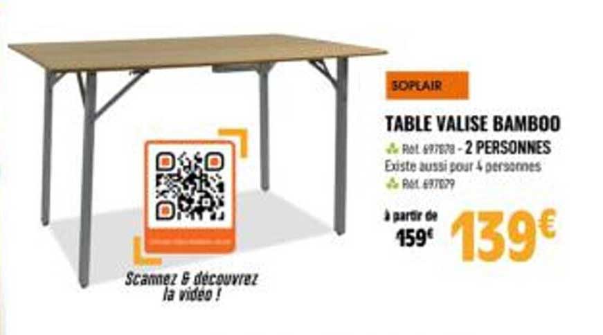 table valise bamboo