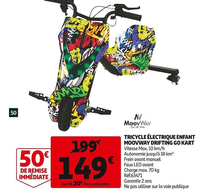 tricycle électrique enfant moovway drifting go kart