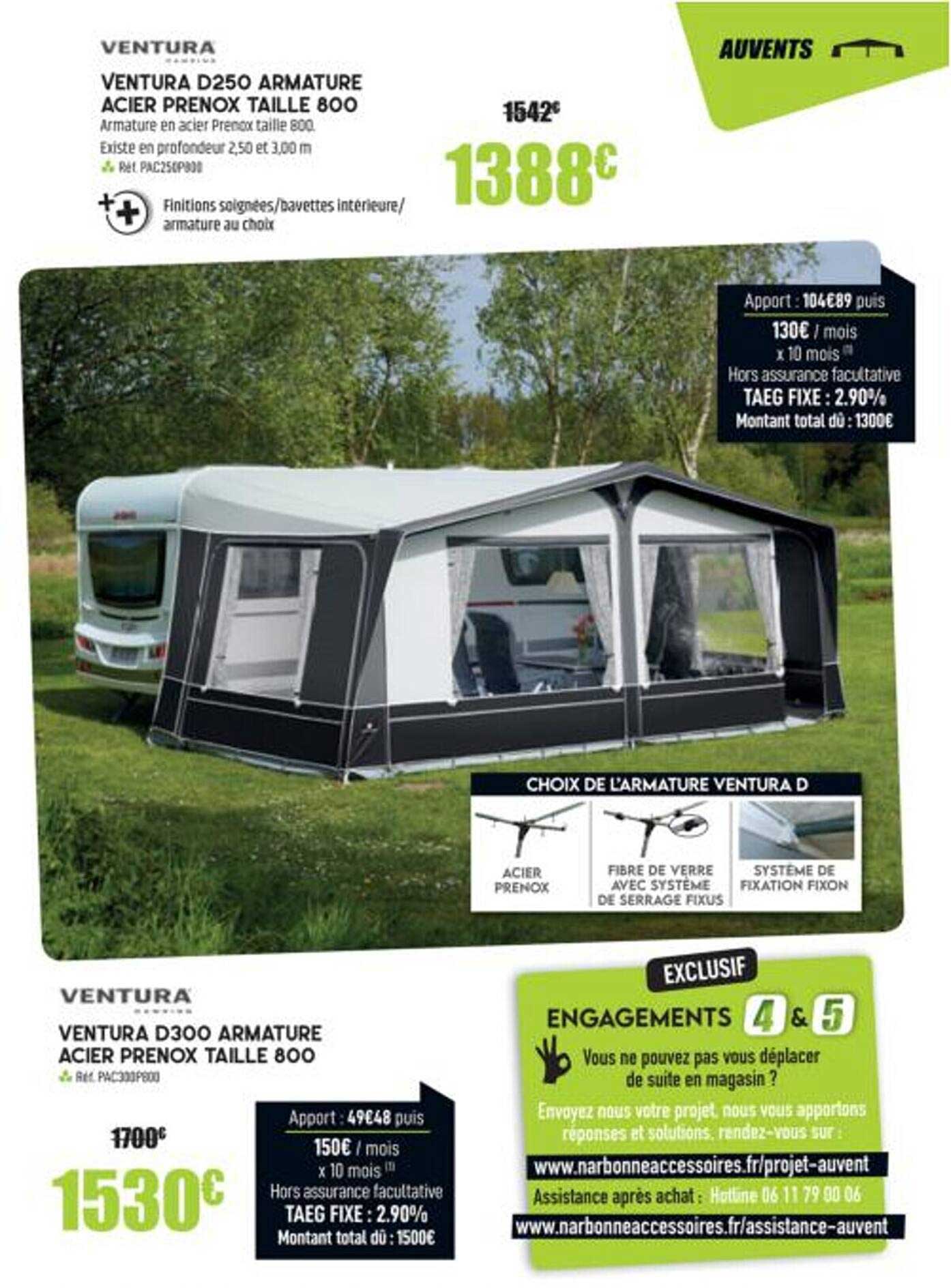 ventura d250 armature acier prenox taille 800, ventura d300 armature acier prenox taille 800