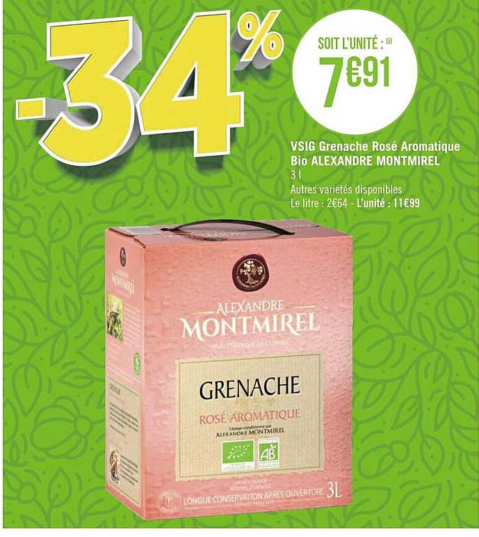 vsig grenache rosé aromatique bio alexandre montmirel