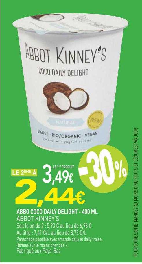 abbo coco daily delight abbot kinney's - 400ml