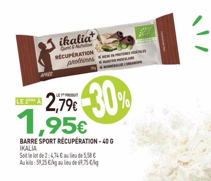barre sport récupération ikalia - 40 g