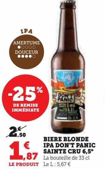 bière blonde ipa don't panic sainte cru 6,5°