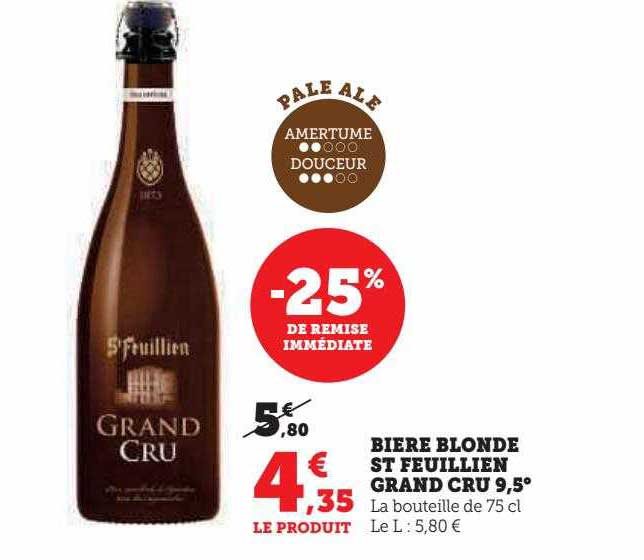 bière blonde st feuillien grand cru 9,5°