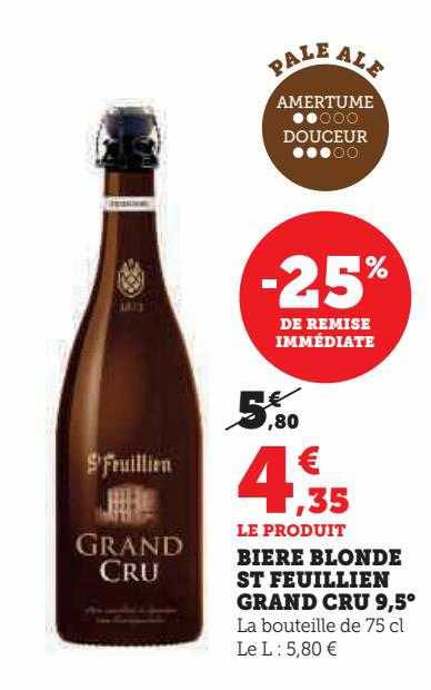 bière blonde st feuillien grand cru 9,5°