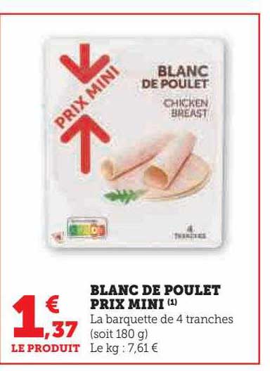 blanc de poulet prix mini