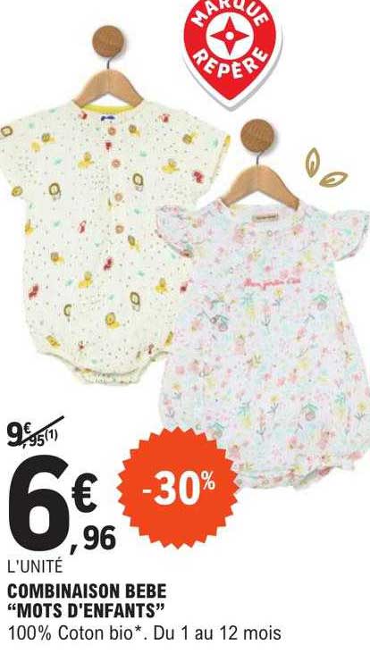 combinaison bébé "mots d'enfants"