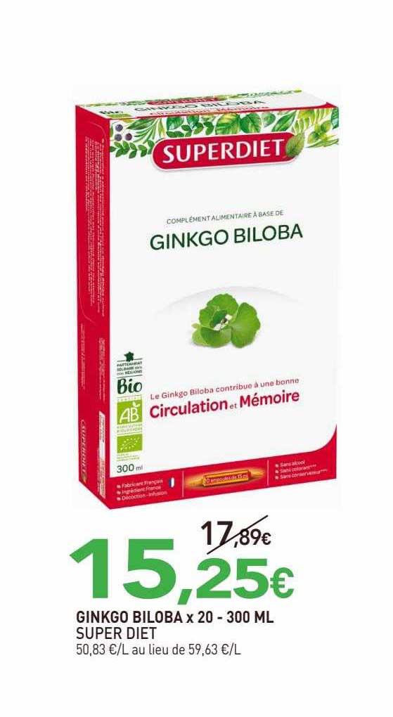 ginkgo biloba x 20 super diet - 300ml