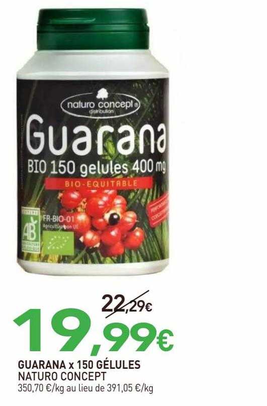 guarana x 150 gélules naturo concept