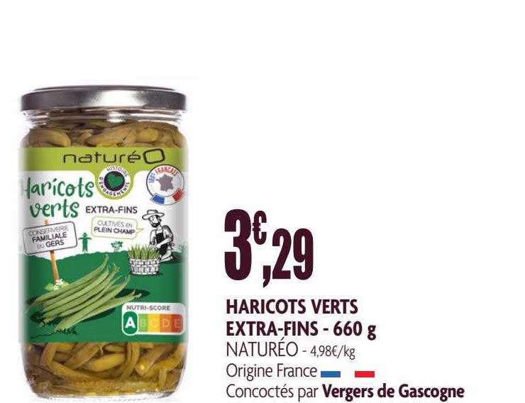 haricots verts extra-fins naturéo - 660 g