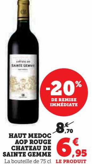 haut médoc aop rouge château de sainte gemme