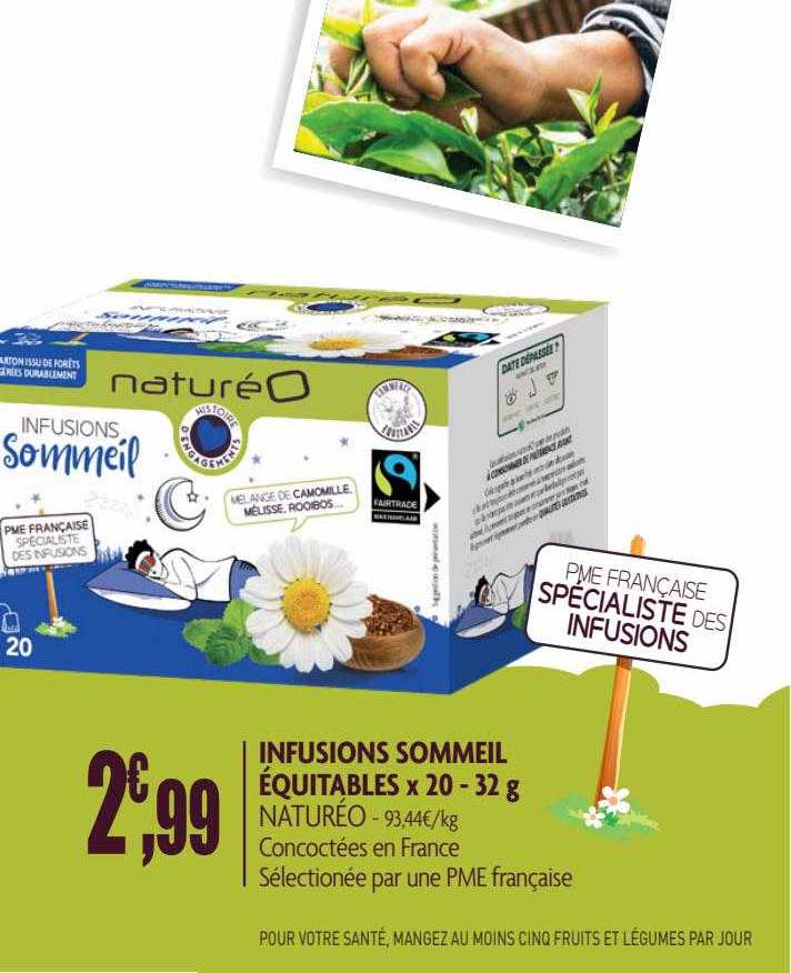 infusions sommeil équitables x 20 naturéo - 32 g