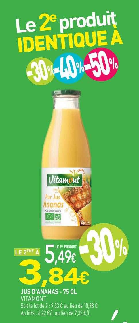 jus d'ananas vitamont - 75cl
