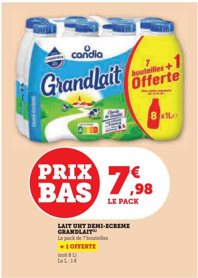 lait uht demi-écrémé grand lait
