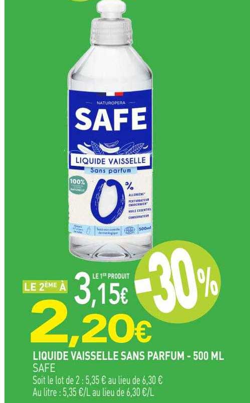 liquide vaisselle sans parfum safe - 500ml