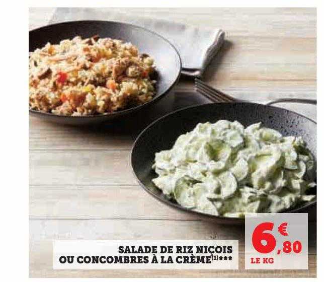 salade de riz niçois ou concombres à la crème