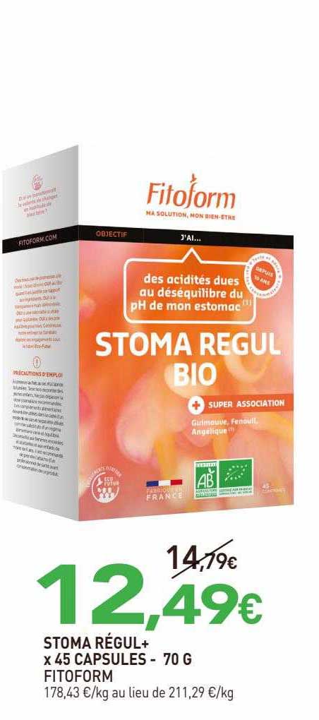 stoma régul+ x 45 capsules fitoform - 70 g
