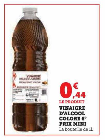 vinaigre d'alcool coloré 6° prix mini