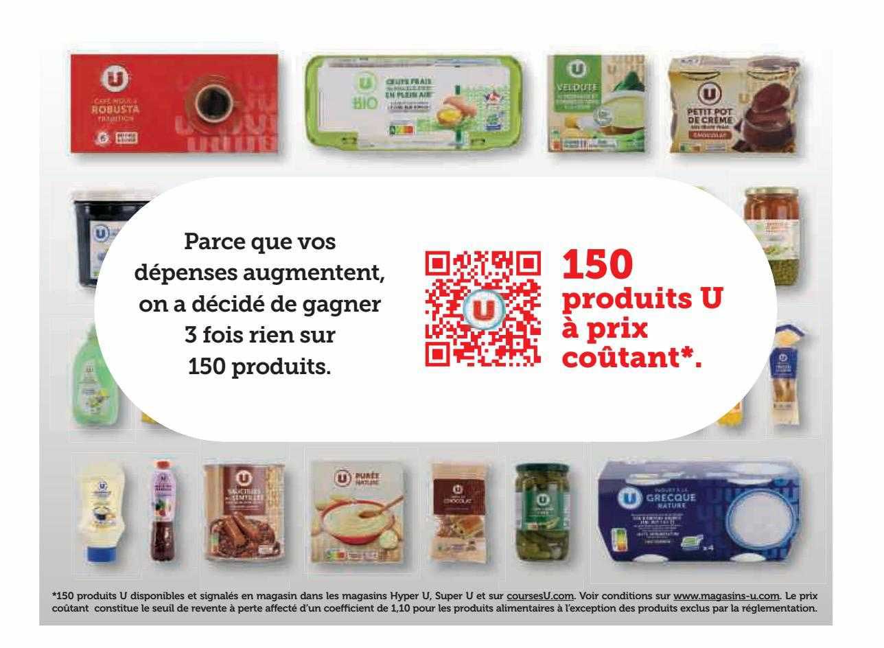 150 produits u à prix  coûtant