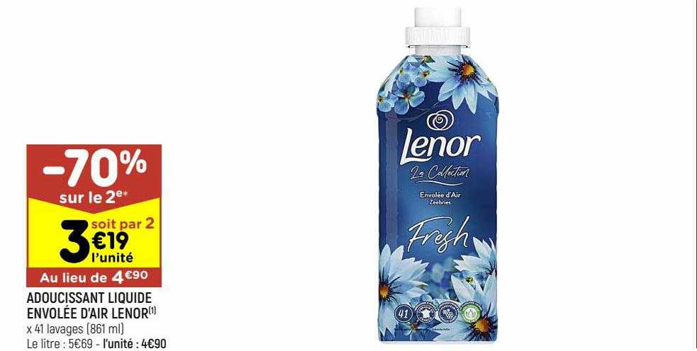 adoucissant liquide envolée d'air lenor