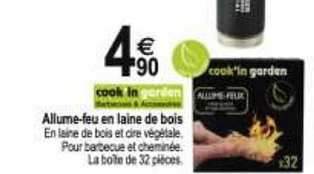 allume-feu en laine de bois cook'in garden
