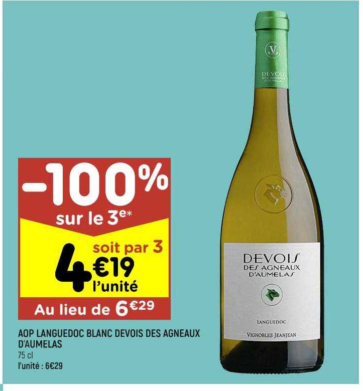 aop languedoc blanc devois des agneaux d'aumelas