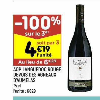 Aop Languedoc Rouge Devois Des Agneaux D'aumelas