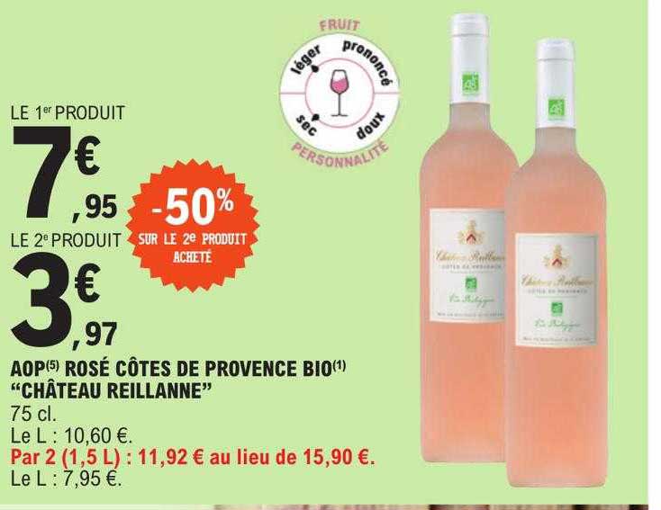 aop rosé côtes de provence bio "château reillanne"