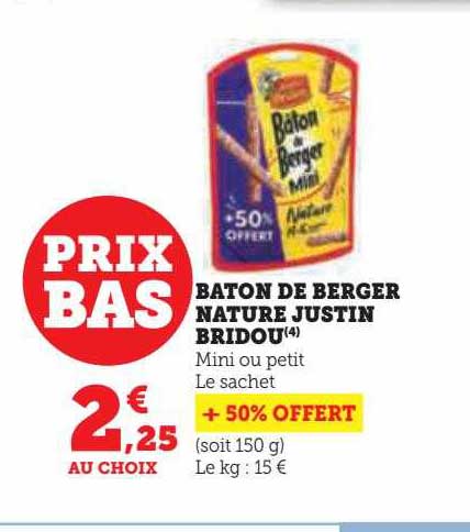 bâton de berger nature justin bridou