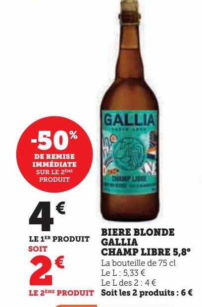 bière blonde gallia champ libre 5,8°