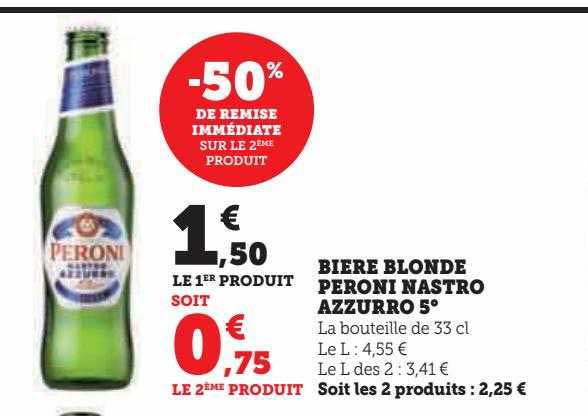 bière blonde peroni nastro azzurro 5°